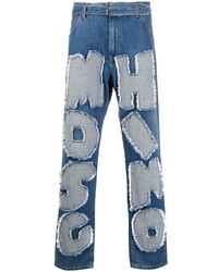 blaue Jeans mit Flicken von Moschino