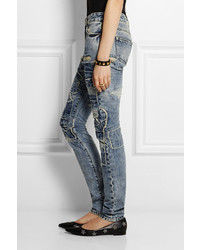 blaue Jeans mit Flicken von Saint Laurent