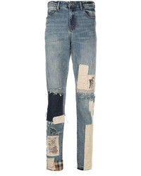 blaue Jeans mit Flicken von VAL KRISTOPHE