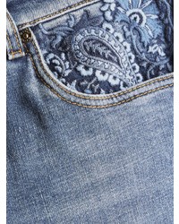 blaue Jeans mit Paisley-Muster von Etro