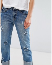 blaue Jeans mit Sternenmuster von Mango