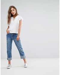 blaue Jeans mit Sternenmuster von Mango