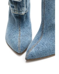 blaue Jeans Stiefeletten mit Ausschnitten von Natasha Zinko