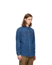 blaue Shirtjacke aus Jeans von Burberry