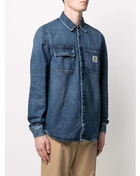 blaue Shirtjacke aus Jeans von Carhartt WIP