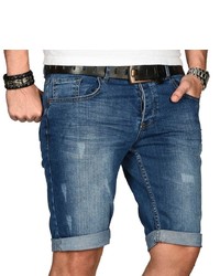 blaue Jeansshorts mit Destroyed-Effekten von Alessandro Salvarini