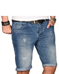 blaue Jeansshorts mit Destroyed-Effekten von Alessandro Salvarini