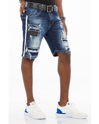 blaue Jeansshorts mit Destroyed-Effekten von Cipo & Baxx