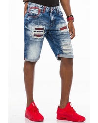 blaue Jeansshorts mit Destroyed-Effekten von Cipo & Baxx