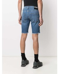 blaue Jeansshorts mit Destroyed-Effekten von VERSACE JEANS COUTURE