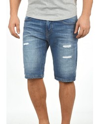 blaue Jeansshorts mit Destroyed-Effekten von INDICODE