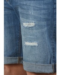 blaue Jeansshorts mit Destroyed-Effekten von INDICODE