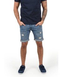 blaue Jeansshorts mit Destroyed-Effekten von INDICODE