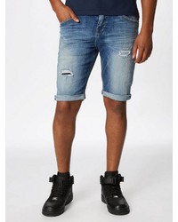 blaue Jeansshorts mit Destroyed-Effekten von LTB