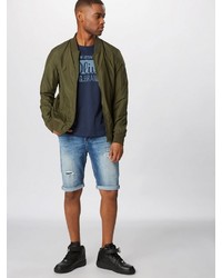 blaue Jeansshorts mit Destroyed-Effekten von LTB