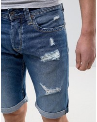 blaue Jeansshorts mit Destroyed-Effekten von Pepe Jeans
