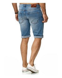 blaue Jeansshorts mit Destroyed-Effekten von Redbridge