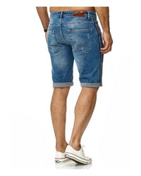 blaue Jeansshorts mit Destroyed-Effekten von Redbridge