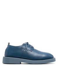 blaue klobige Leder Derby Schuhe