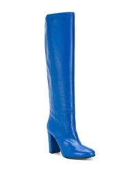 blaue kniehohe Stiefel aus Leder von Via Roma 15