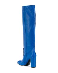 blaue kniehohe Stiefel aus Leder von Via Roma 15