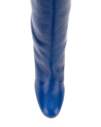 blaue kniehohe Stiefel aus Leder von RED Valentino