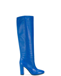 blaue kniehohe Stiefel aus Leder von Via Roma 15
