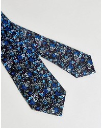 blaue Krawatte mit Blumenmuster von Asos