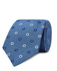 blaue Krawatte mit Blumenmuster von Turnbull & Asser
