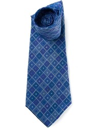blaue Krawatte mit geometrischem Muster von Hermes