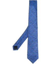 blaue Krawatte mit geometrischem Muster von Lanvin