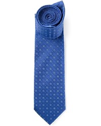 blaue Krawatte mit geometrischem Muster von Salvatore Ferragamo