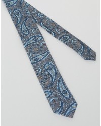 blaue Krawatte mit Paisley-Muster von Asos