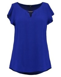 blaue Kurzarmbluse von Comma