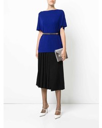 blaue Kurzarmbluse von Lanvin