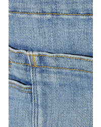 blaue kurze Latzhose aus Jeans
