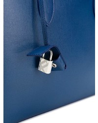 blaue Leder Aktentasche von Burberry