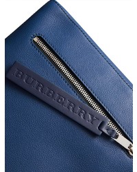 blaue Leder Aktentasche von Burberry