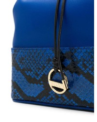 blaue Leder Beuteltasche mit Schlangenmuster von Emilio Pucci