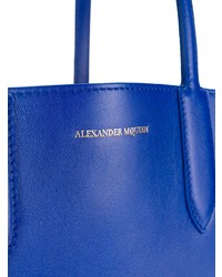 blaue Leder Beuteltasche von Alexander McQueen
