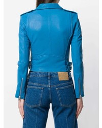 blaue Leder Bikerjacke von IRO