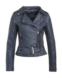 blaue Leder Bikerjacke von Morgan