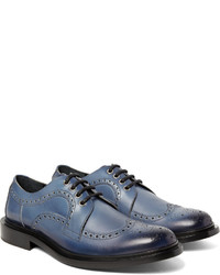 blaue Leder Brogues von Jimmy Choo