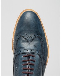 blaue Leder Brogues von Dune