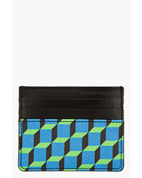 blaue Leder Clutch Handtasche mit geometrischem Muster von Pierre Hardy