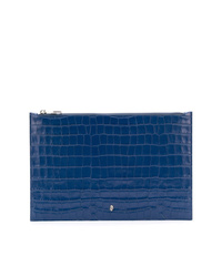 blaue Leder Clutch Handtasche von Alexander McQueen