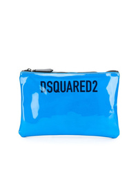 blaue Leder Clutch Handtasche von DSQUARED2