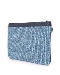 blaue Leder Clutch Handtasche von Jimmy Choo