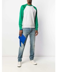 blaue Leder Clutch Handtasche von Calvin Klein Jeans