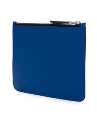 blaue Leder Clutch Handtasche von Moncler